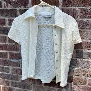 Lace Button Up Blouse